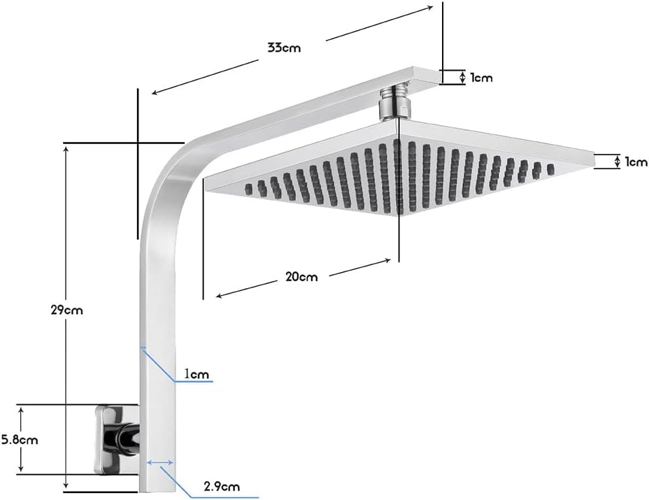 8'' Rain Shower Head Set