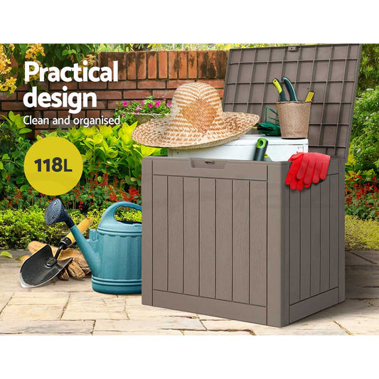 118L Grey Garden Storage Box