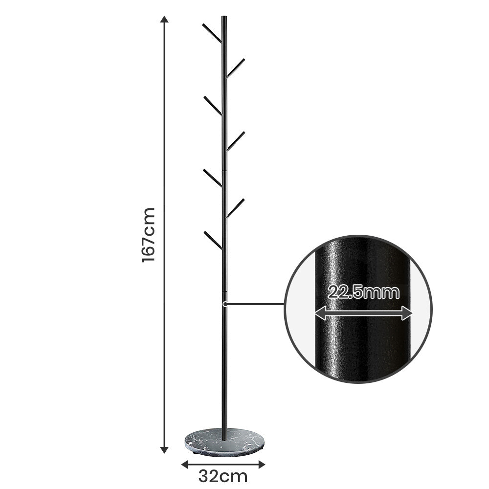 7 Hooks Garment Rack With Marble Base