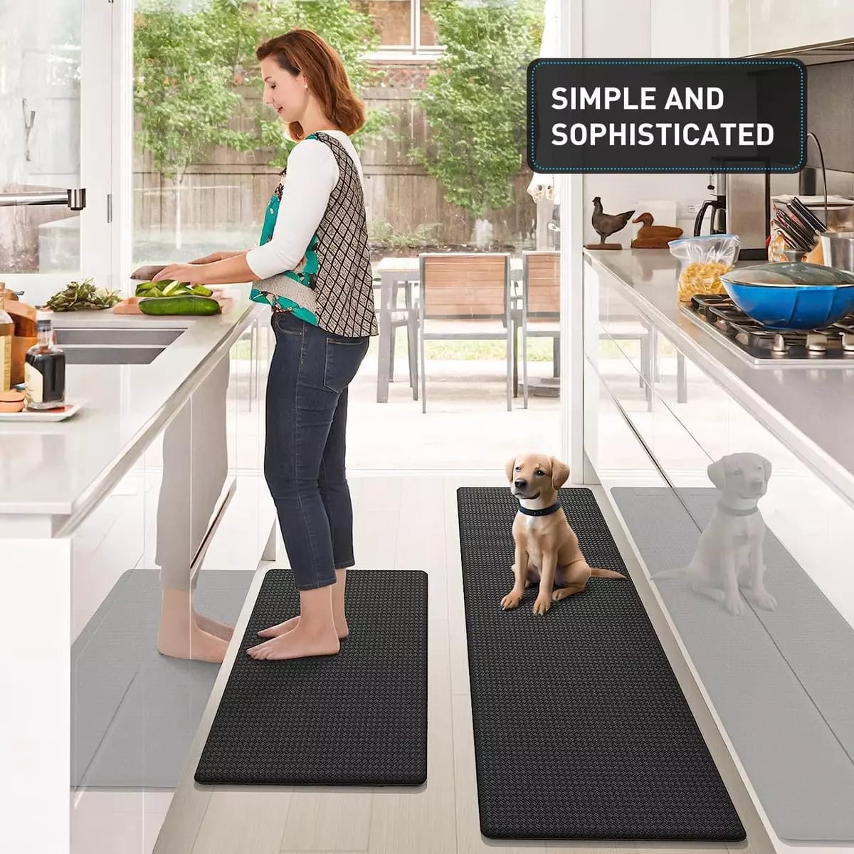 Kitchen Mats, 2-PC Anti-Fatigue Kitchen Rugs & Mats, Large Kitchen Comfort Mat