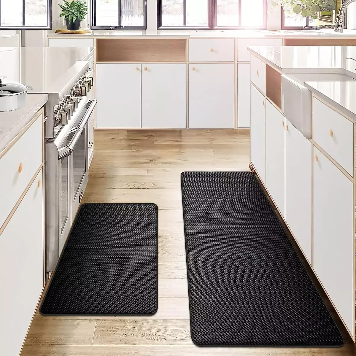 Kitchen Mats, 2-PC Anti-Fatigue Kitchen Rugs & Mats, Large Kitchen Comfort Mat