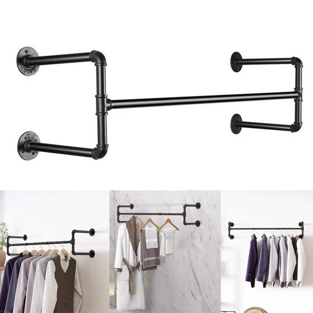 Heavy Duty Industrial Pipe Clothes Rack Iron Garment Bar Clothes Hanging Rail Rod