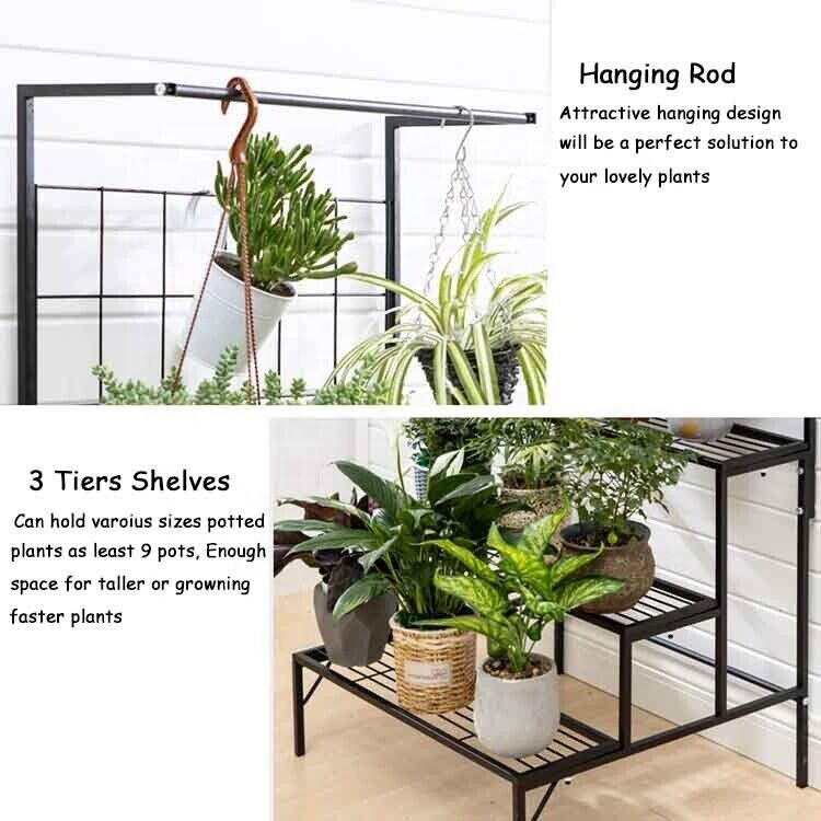 Plant Stand Pot Flower Bed Shelf Storage Rack Holder Garden Outdoor Indoor