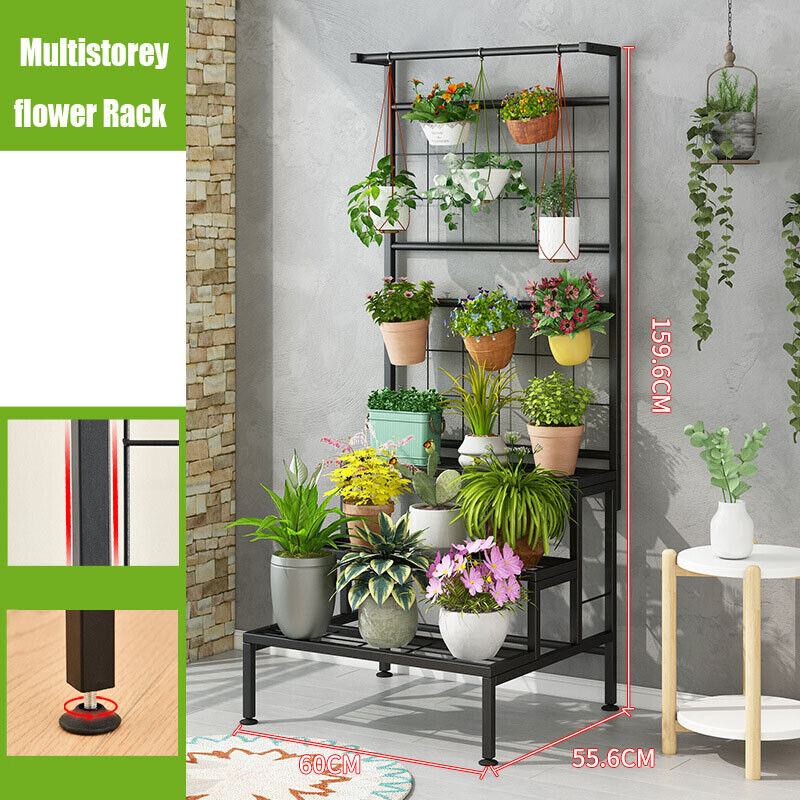 Plant Stand Pot Flower Bed Shelf Storage Rack Holder Garden Outdoor Indoor