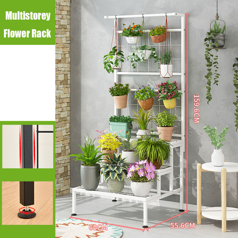 Plant Stand Pot Flower Bed Shelf Storage Rack Holder Garden Outdoor Indoor