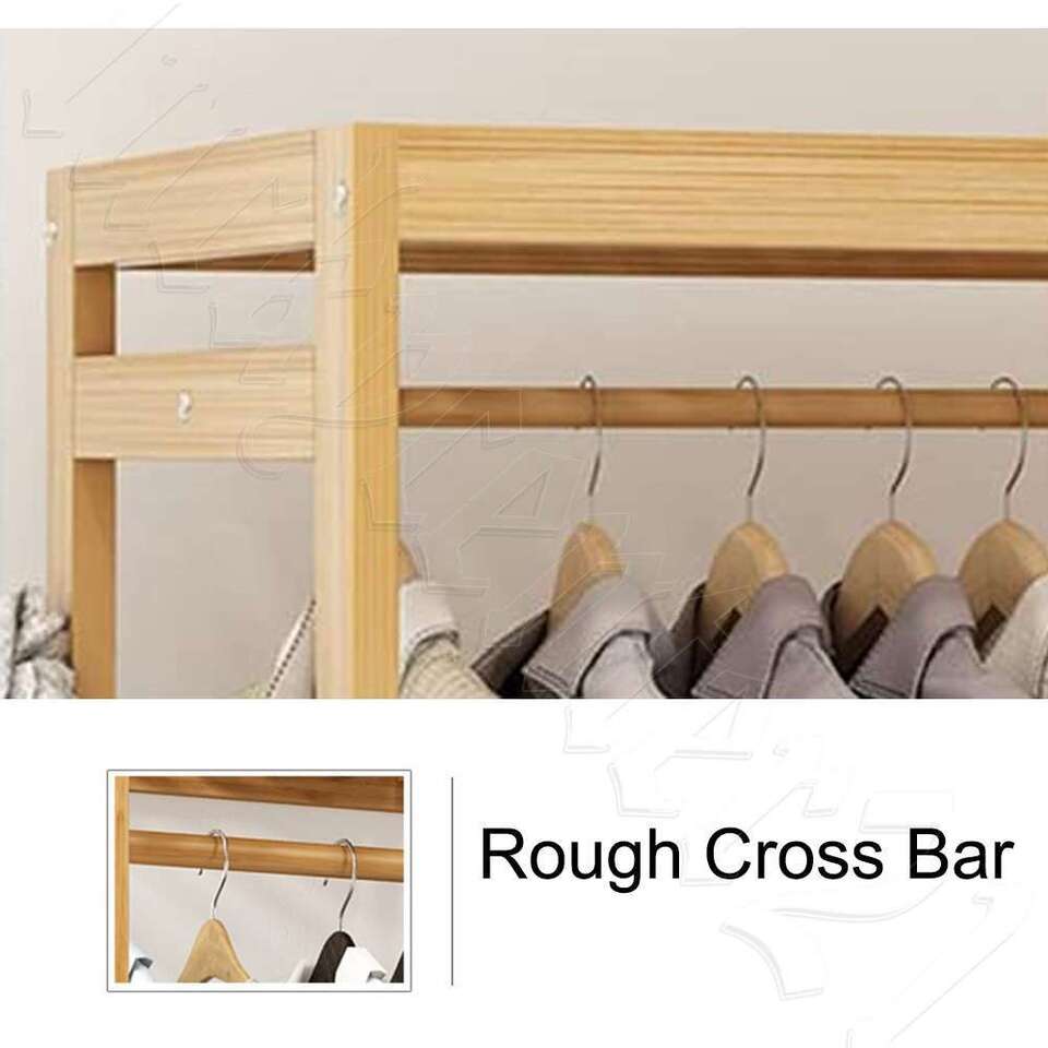 Heavy Duty Wooden Clothes Rail Rack