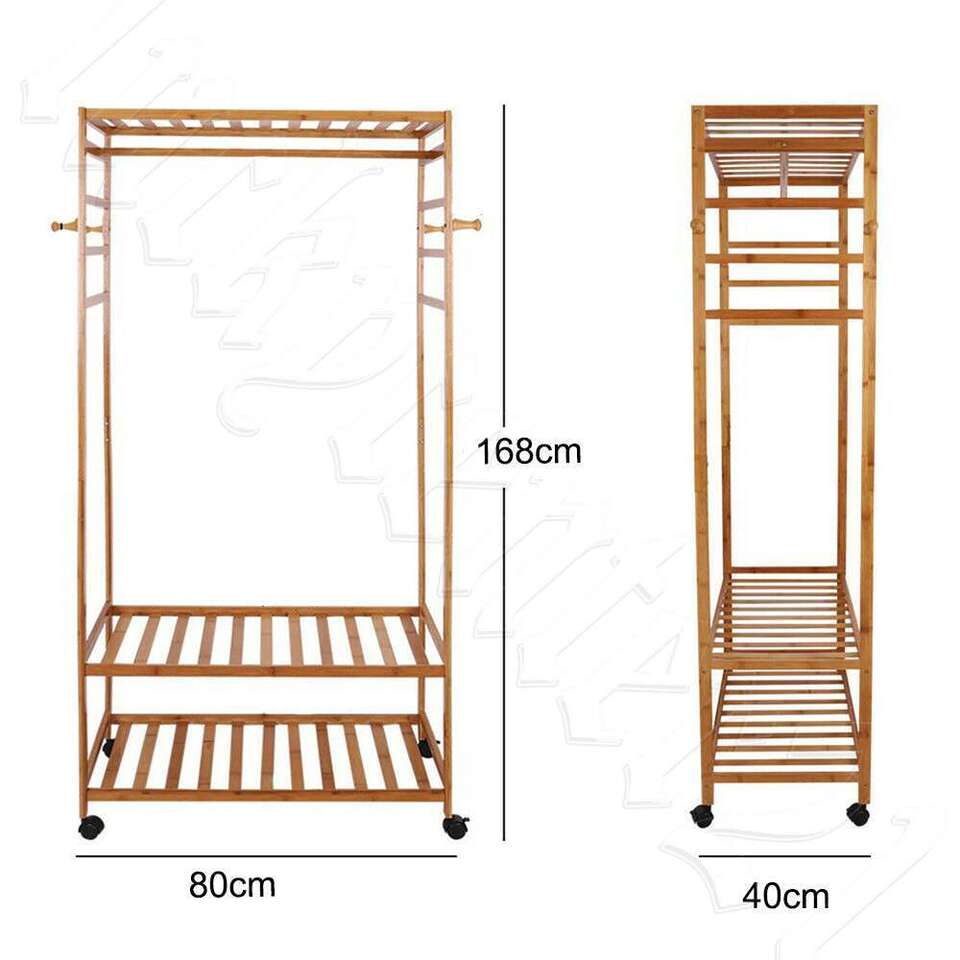 Heavy Duty Wooden Clothes Rail Rack