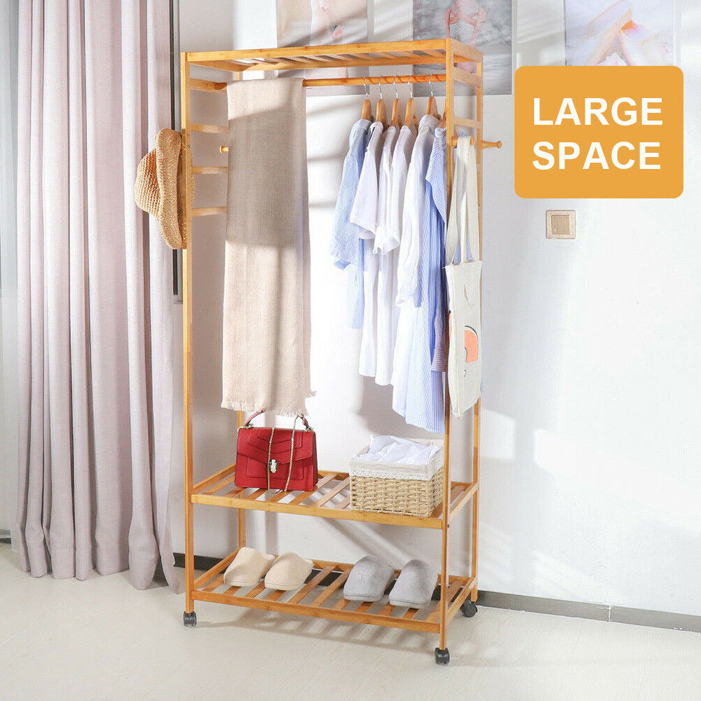 Heavy Duty Bamboo Garment Rack