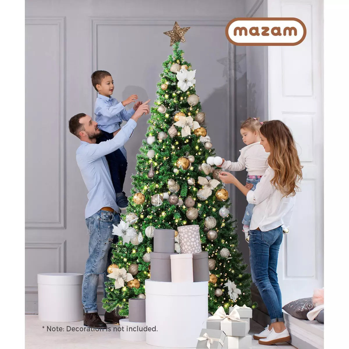 Mazam LED Christmas Tree 2.1M 7FT Xmas Trees Decorations Green 1000 Tips