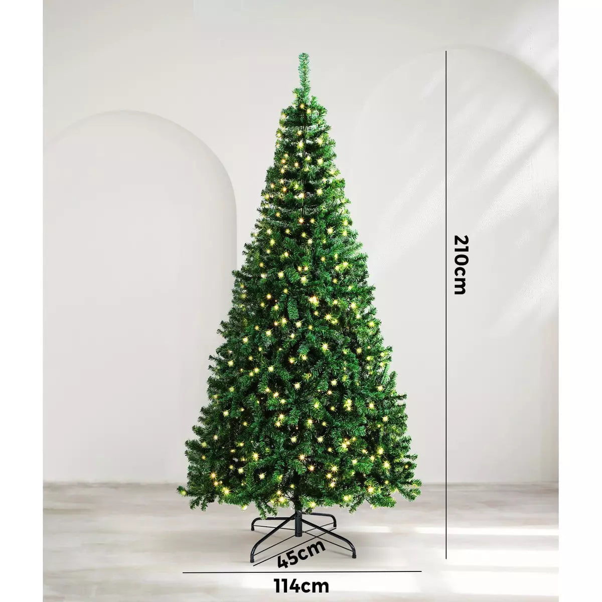 Mazam LED Christmas Tree 2.1M 7FT Xmas Trees Decorations Green 1000 Tips