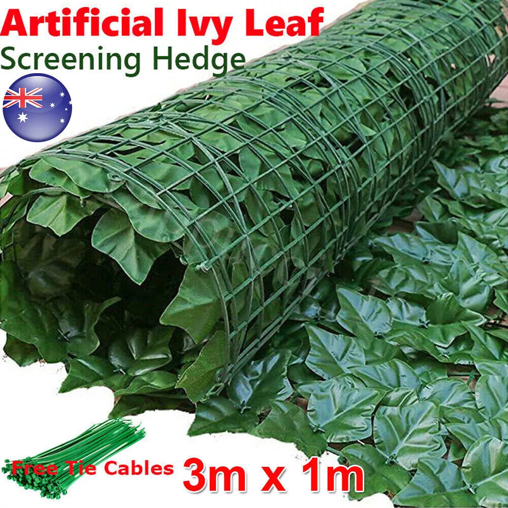 3M Artificial Hedge Ivy Leaf Garden Fence