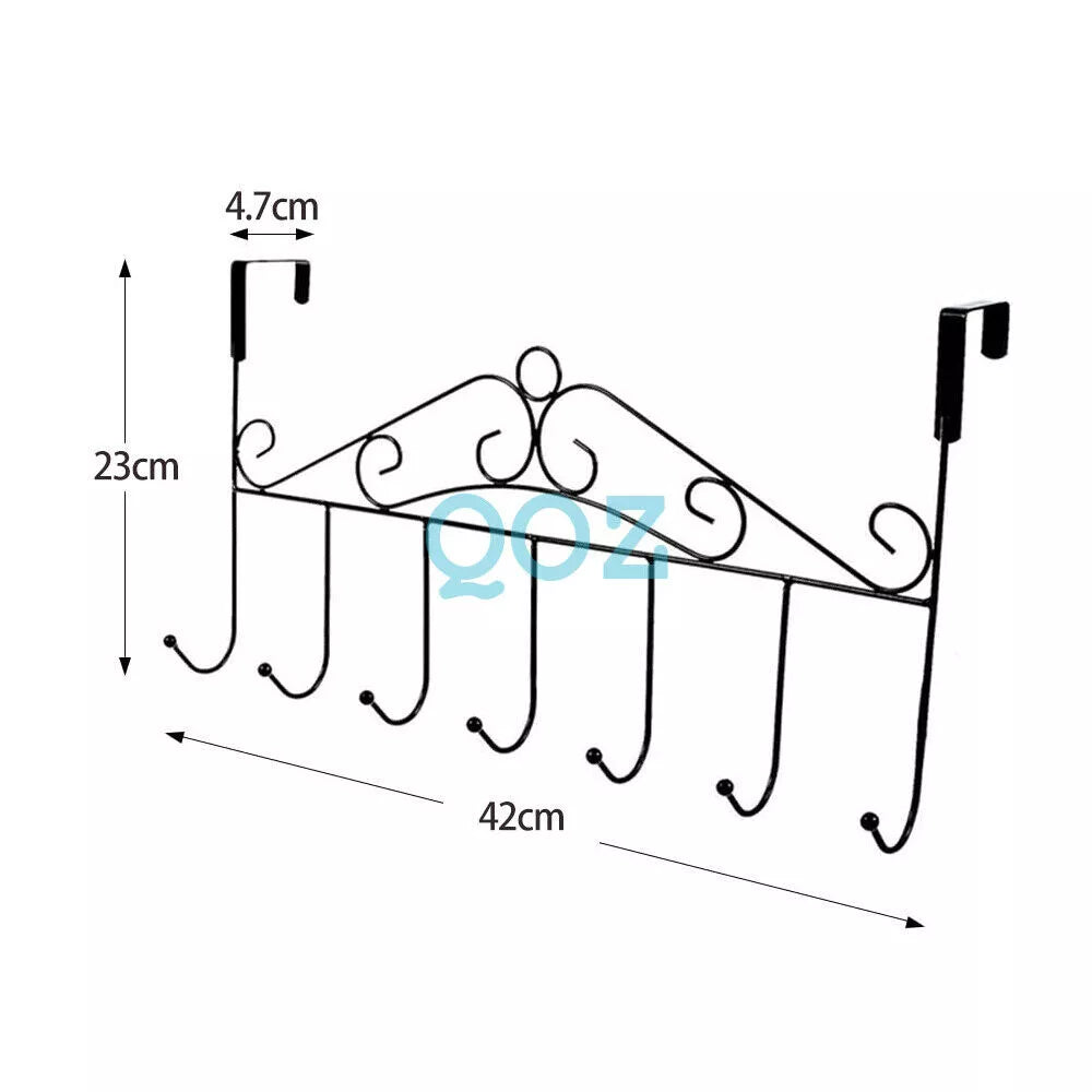 7 Hooks Over The Door Organizer