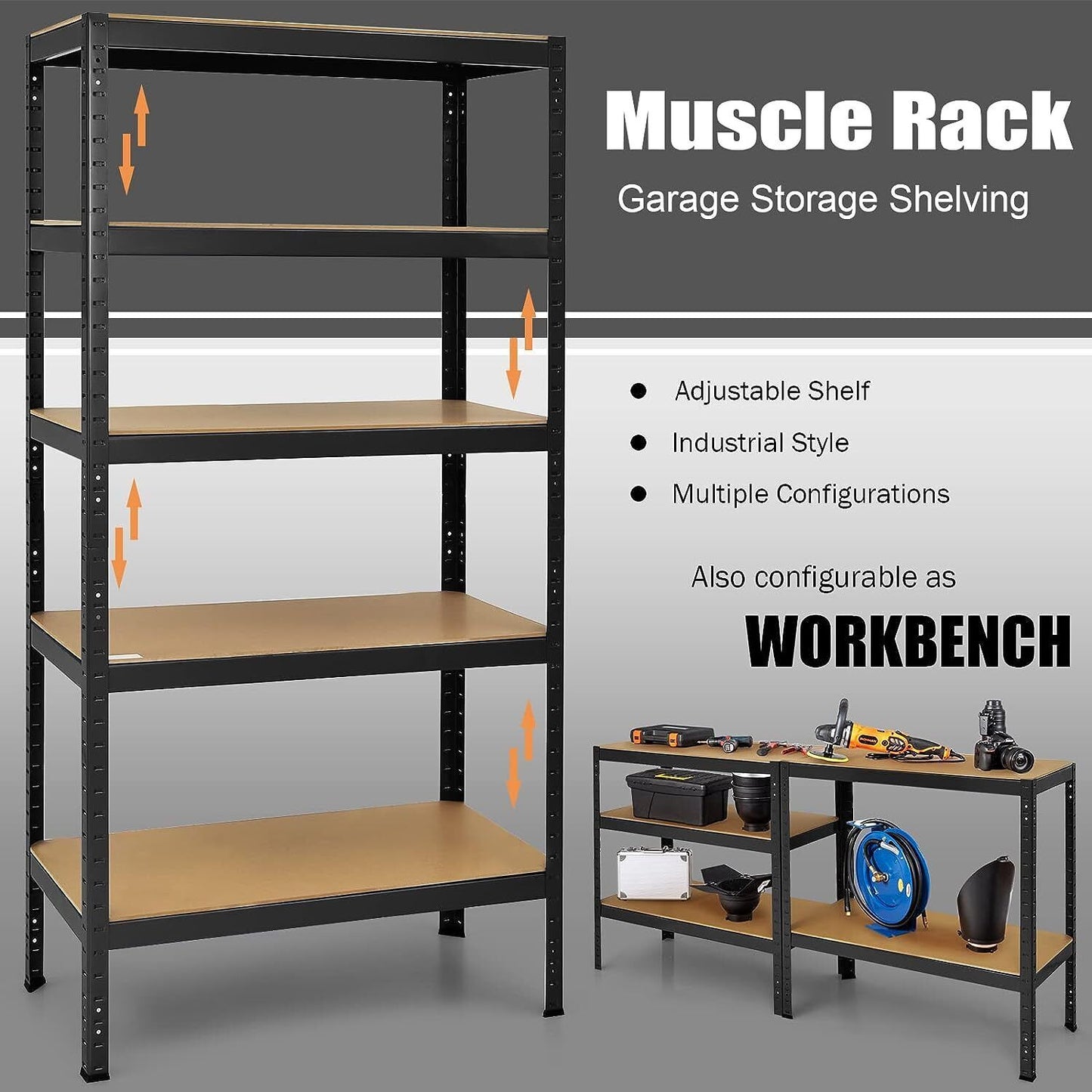 5 Tier Bottles Garage Storage Shelving Unit