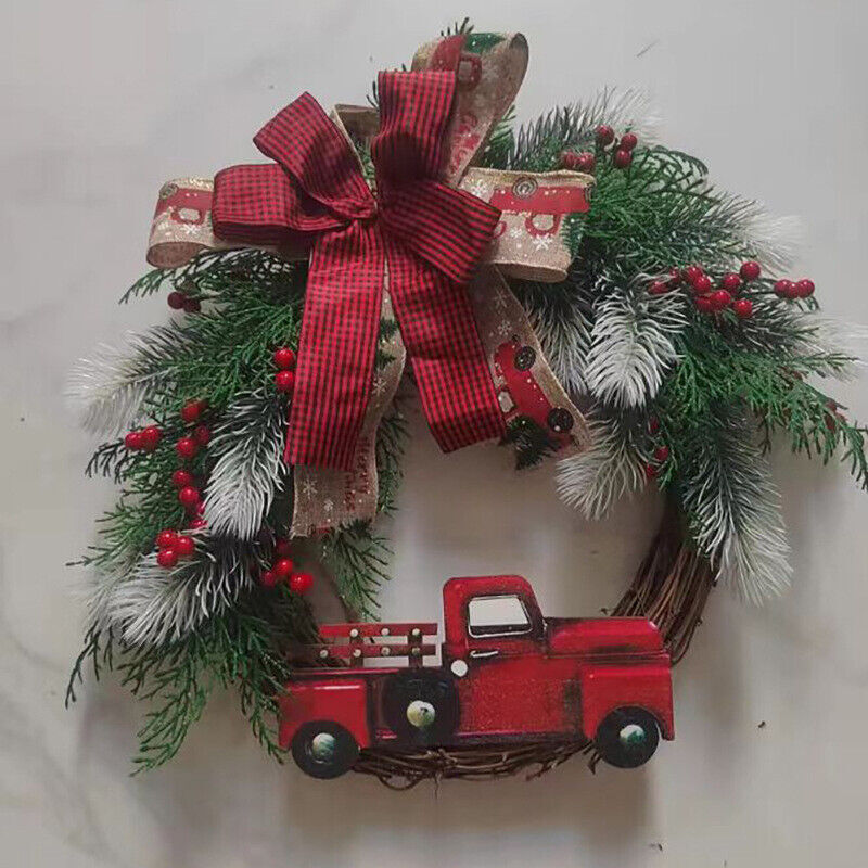 Red Truck Christmas Wreath Garland Door Ornaments