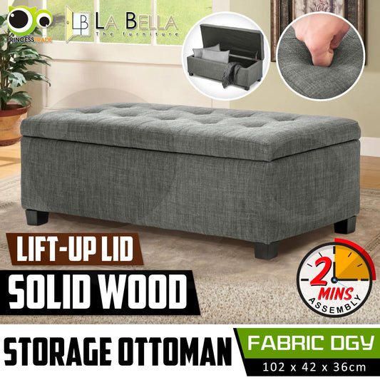 Grey Storage Ottoman