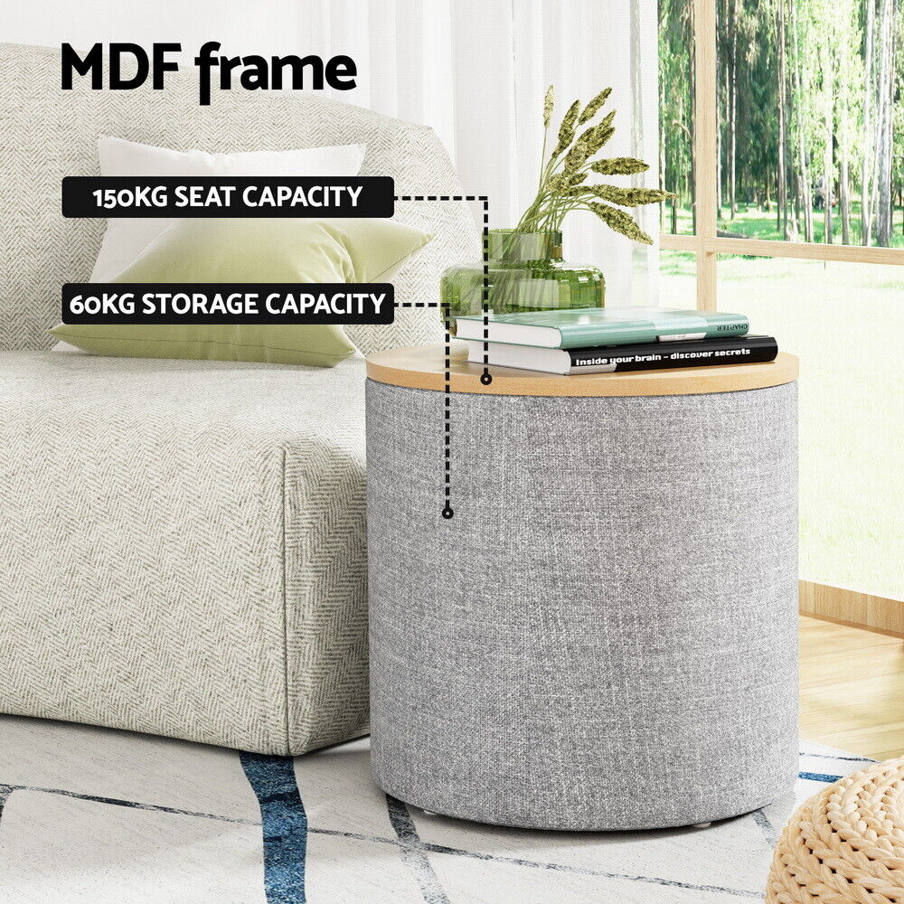 40cm Round Storage Ottoman