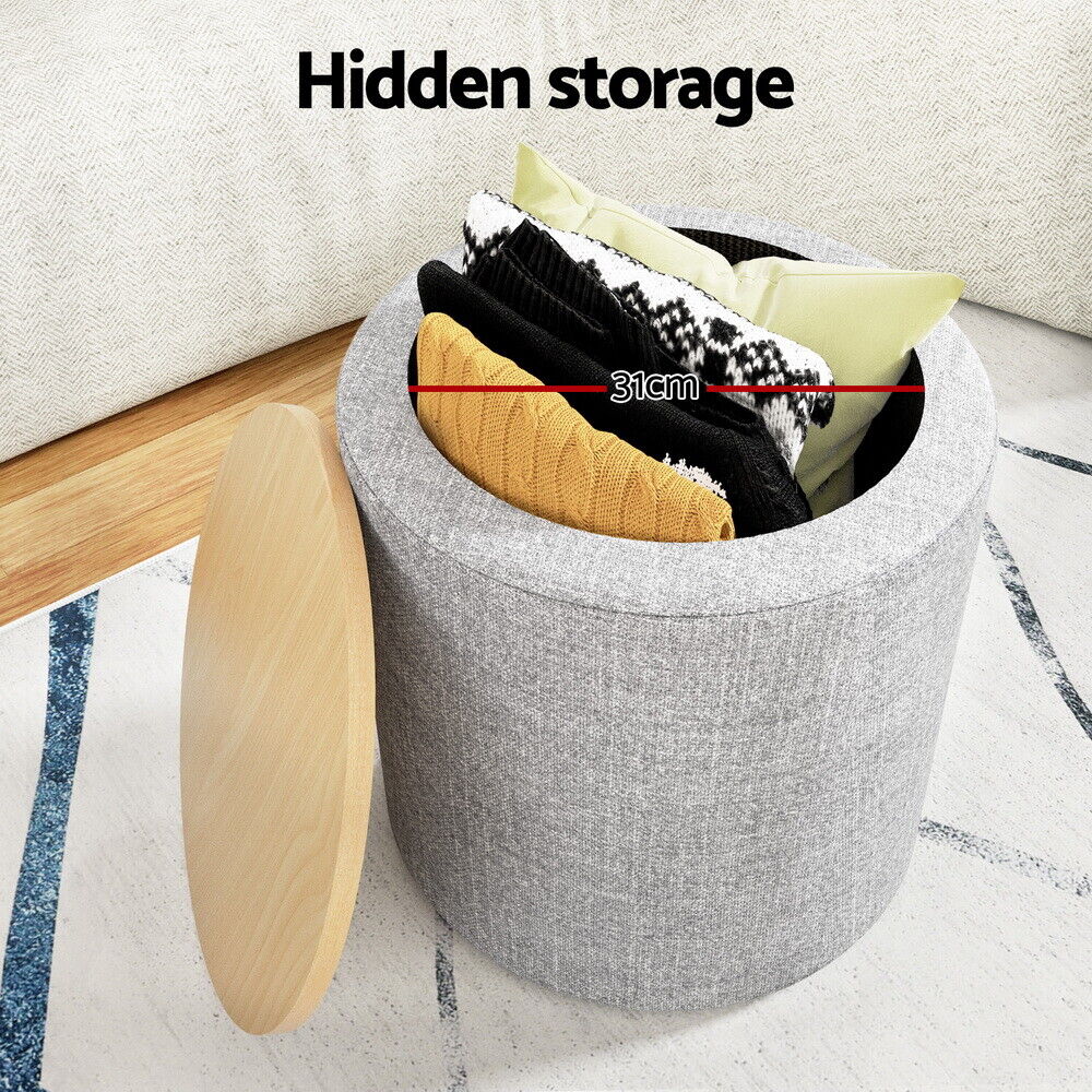 40cm Round Storage Ottoman