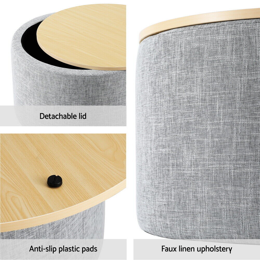 40cm Round Storage Ottoman