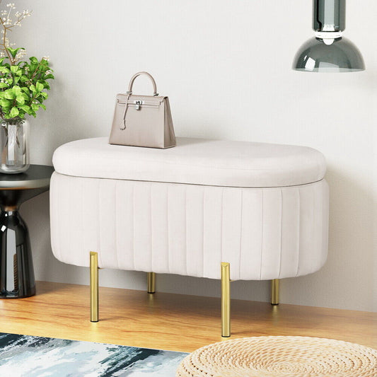 Oval Storage Ottoman