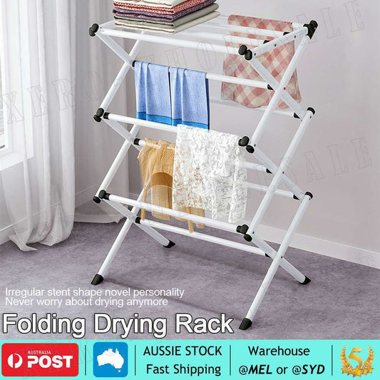 3 Tiers Foldable Clothes Horse Airer Drying Rack