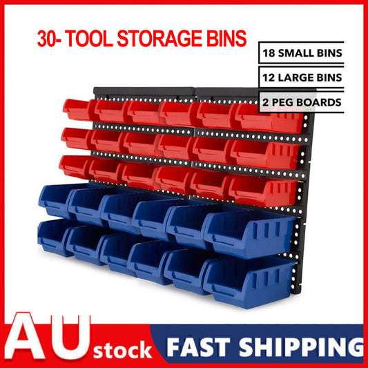 30 Tool Storage Bins Parts Organizer