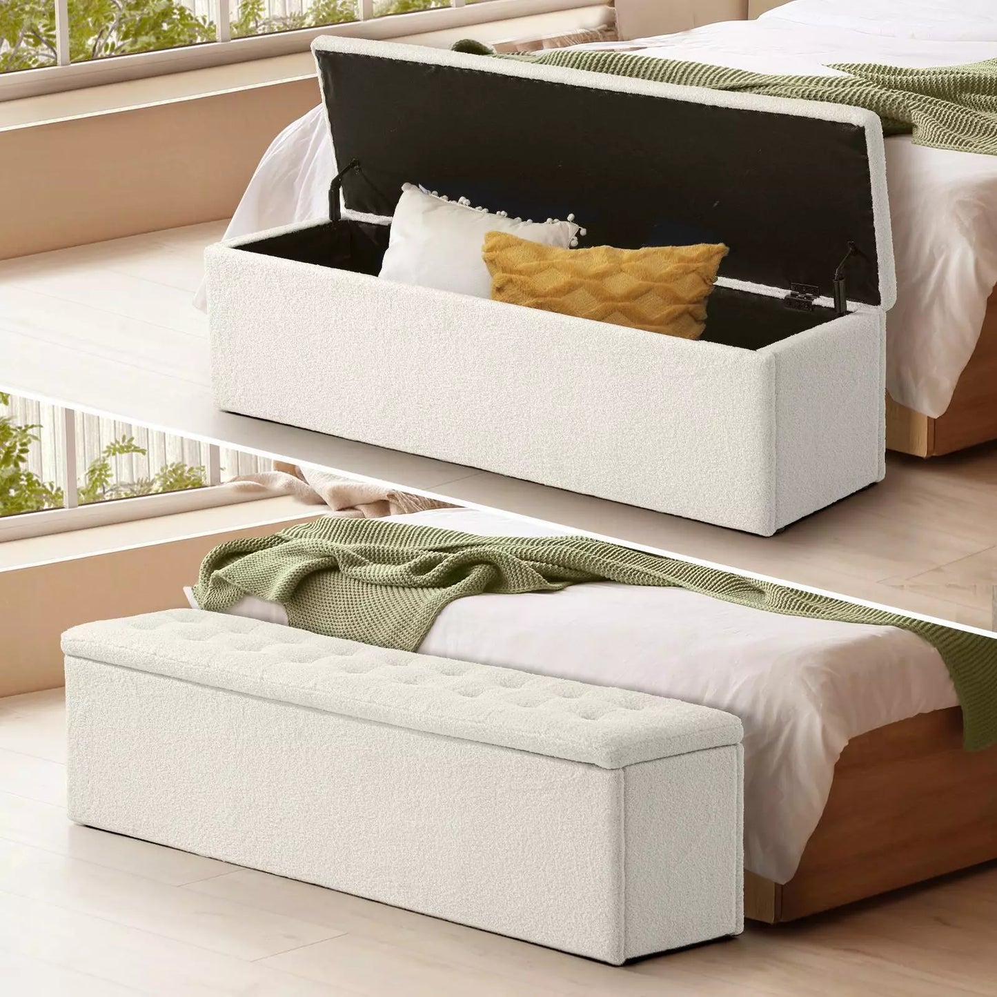 White Storage Ottoman