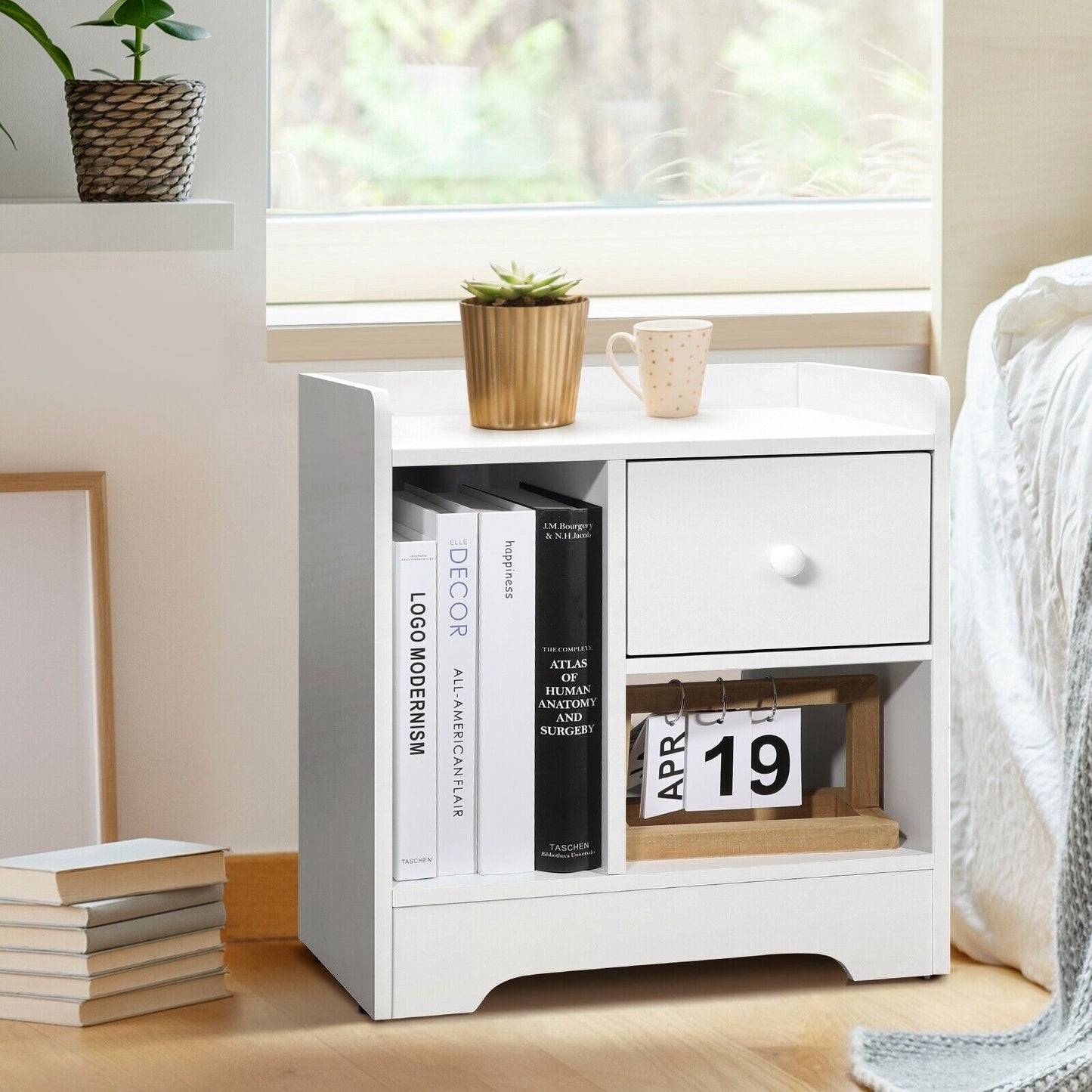 White Bedside Table