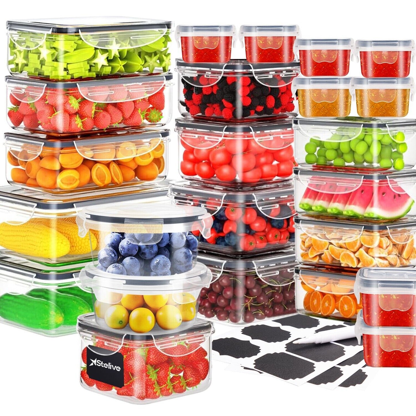 24 PCs Food Storage Container Set