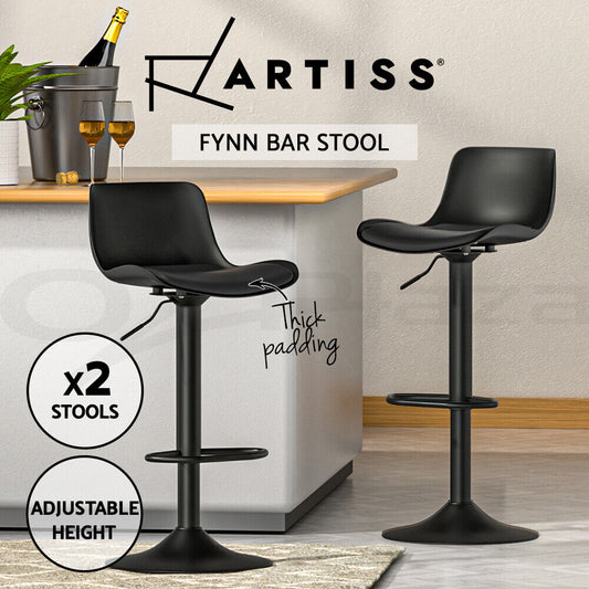 2x Black Bar Stools