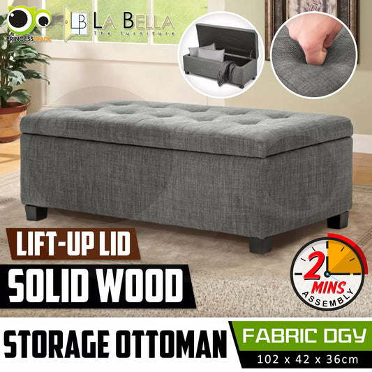 Dark Grey Storage Ottoman