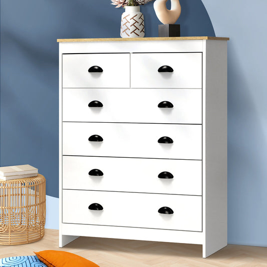 White 6 Drawers Dresser