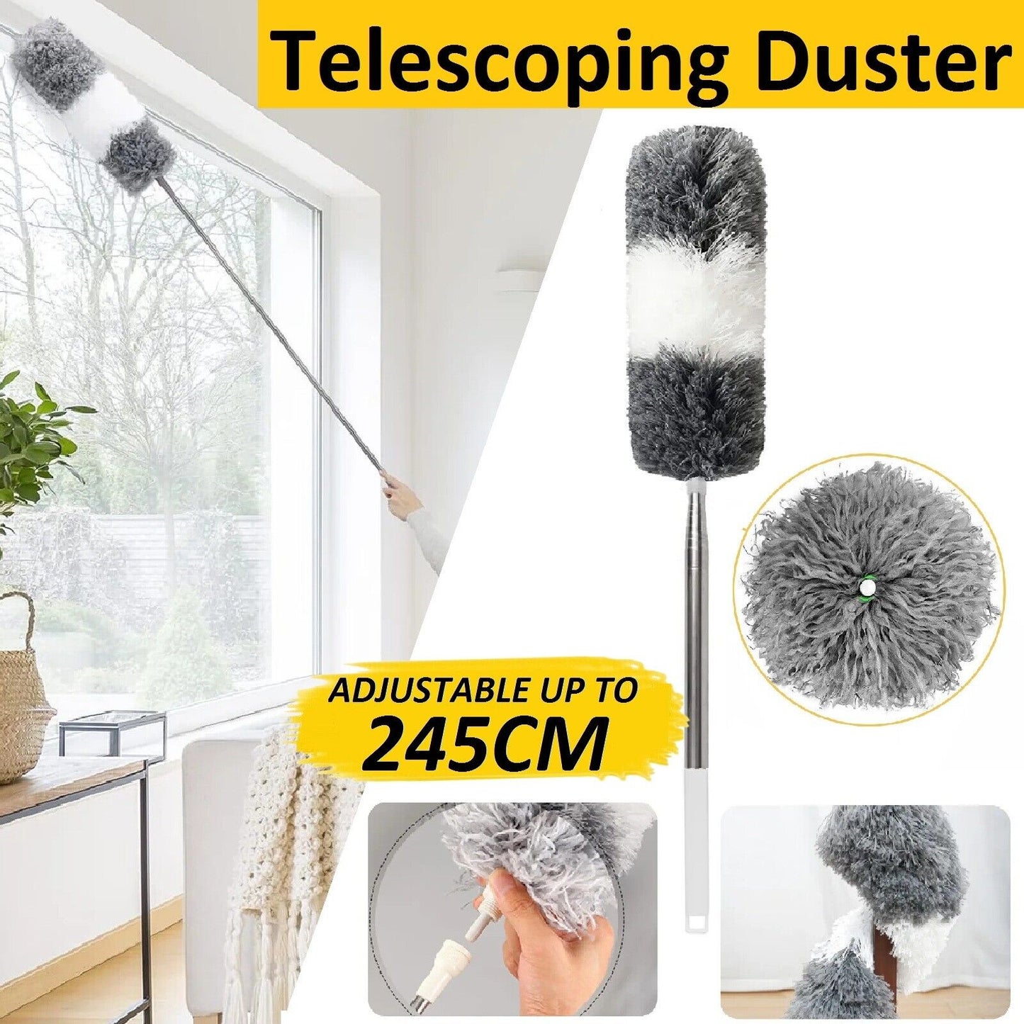 Extendable Pole Telescopic Dusting Brush