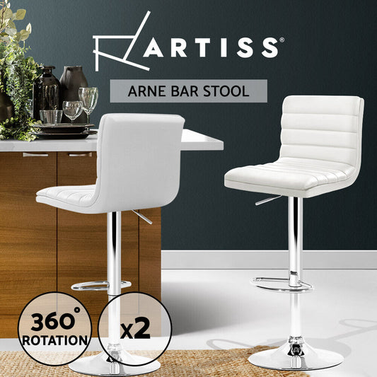 2x White Bar Stools