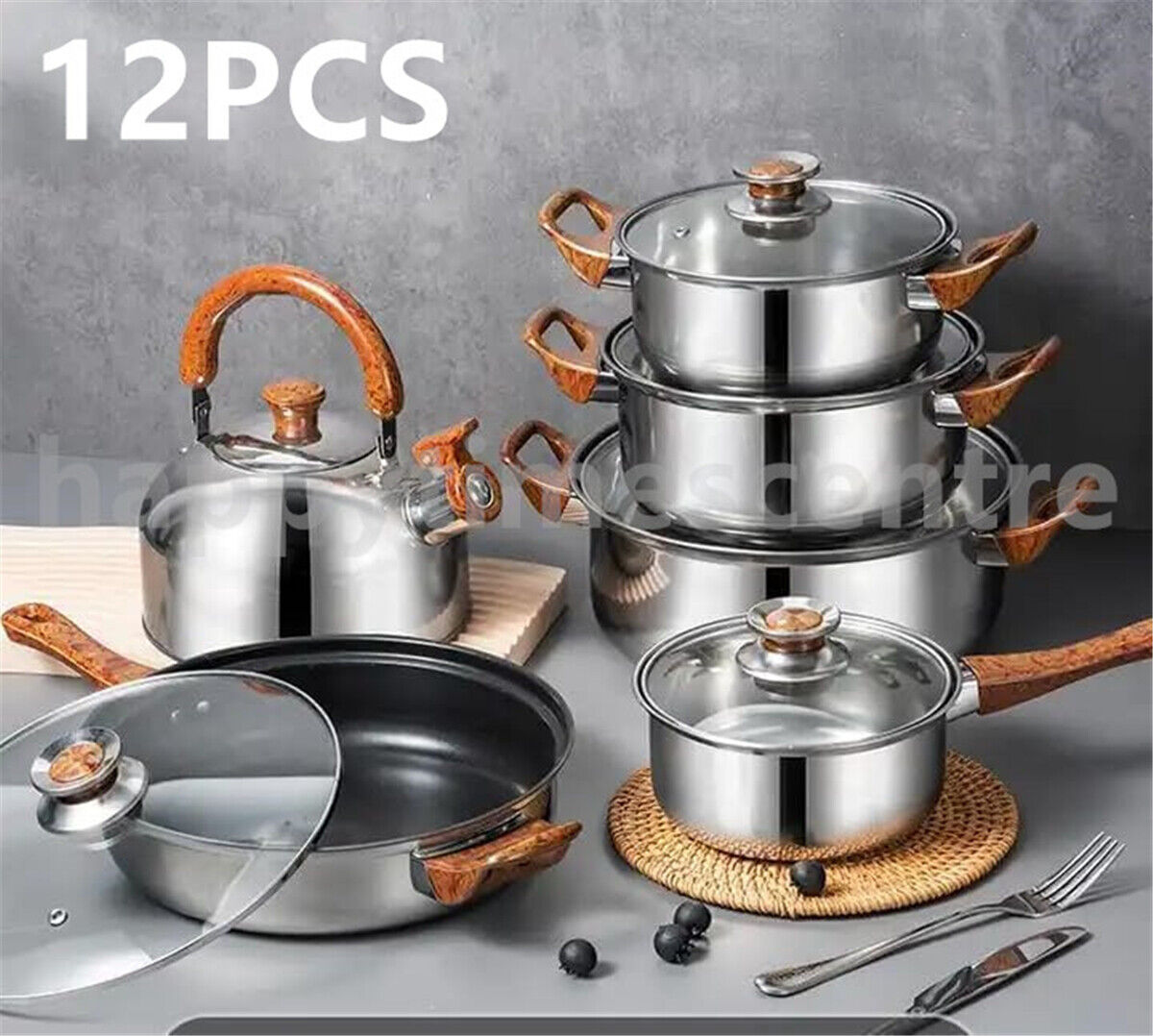 12pcs Stainless Steel Cookware Set