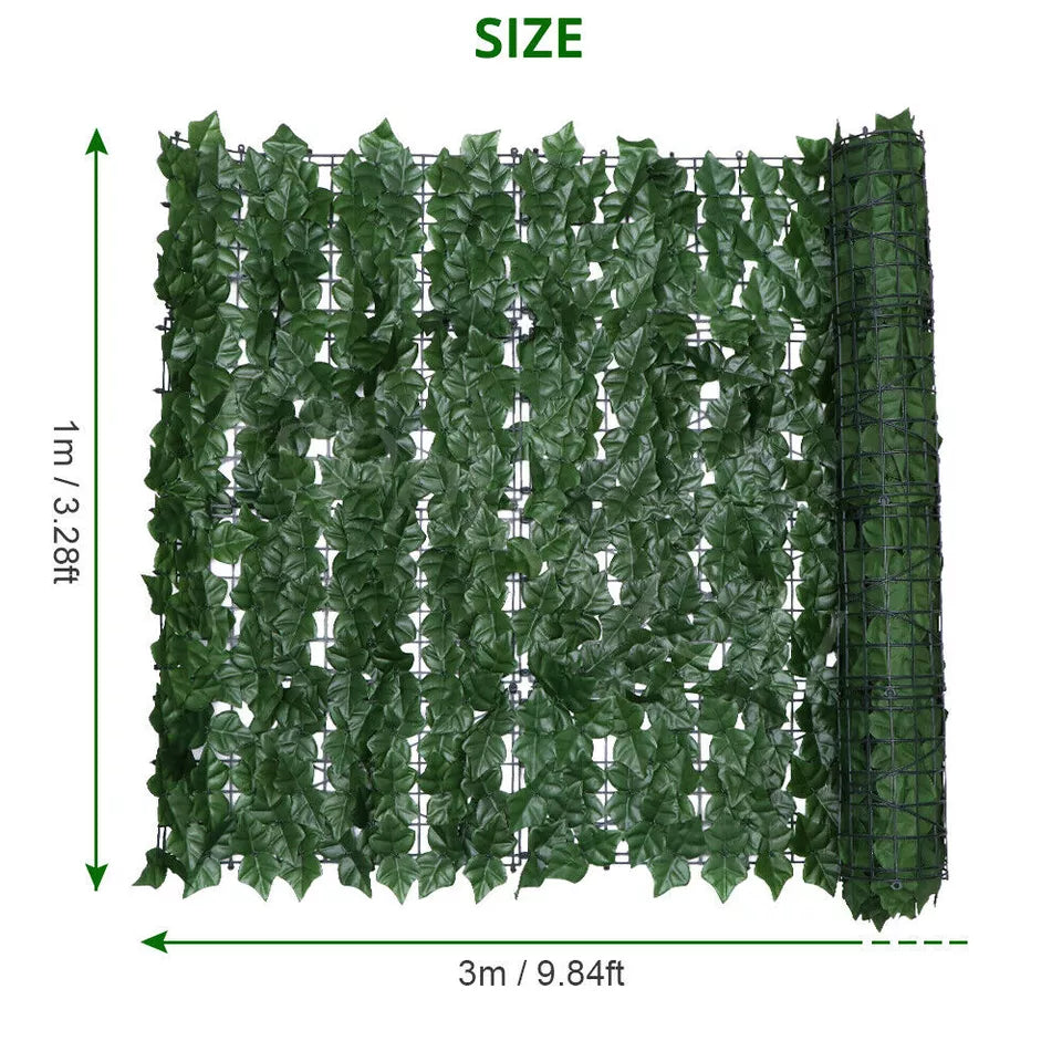 3M Artificial Hedge Ivy Leaf Garden Fence