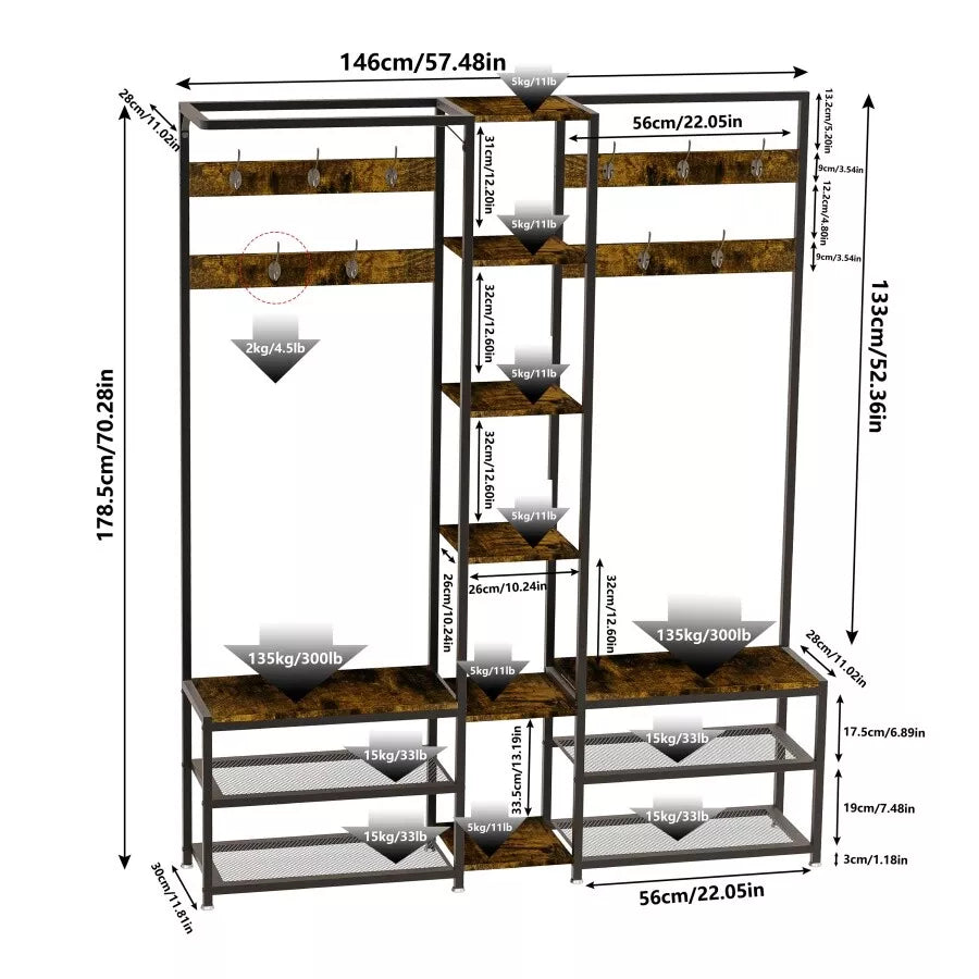 Corner Enterway Coat Rack