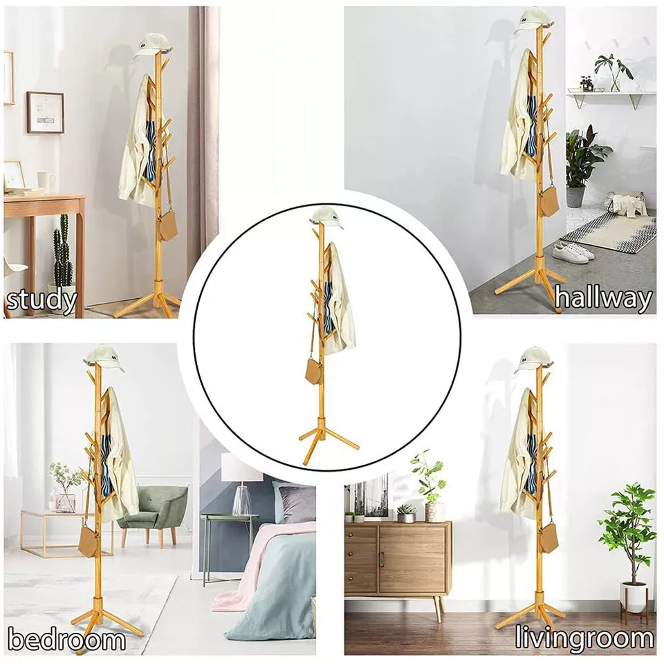 8 Hooks wooden Coat Rack