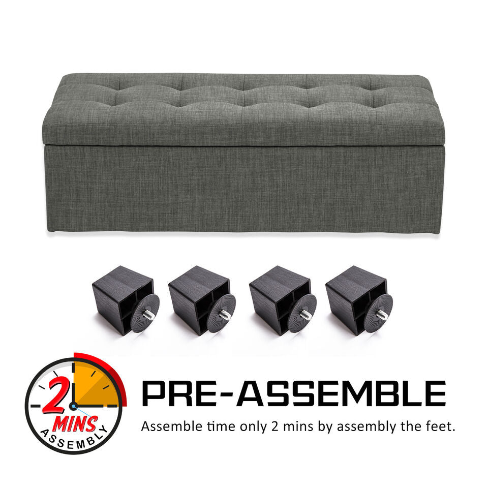 Grey Storage Ottoman