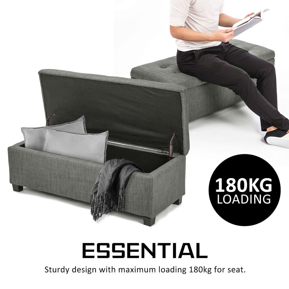 Grey Storage Ottoman