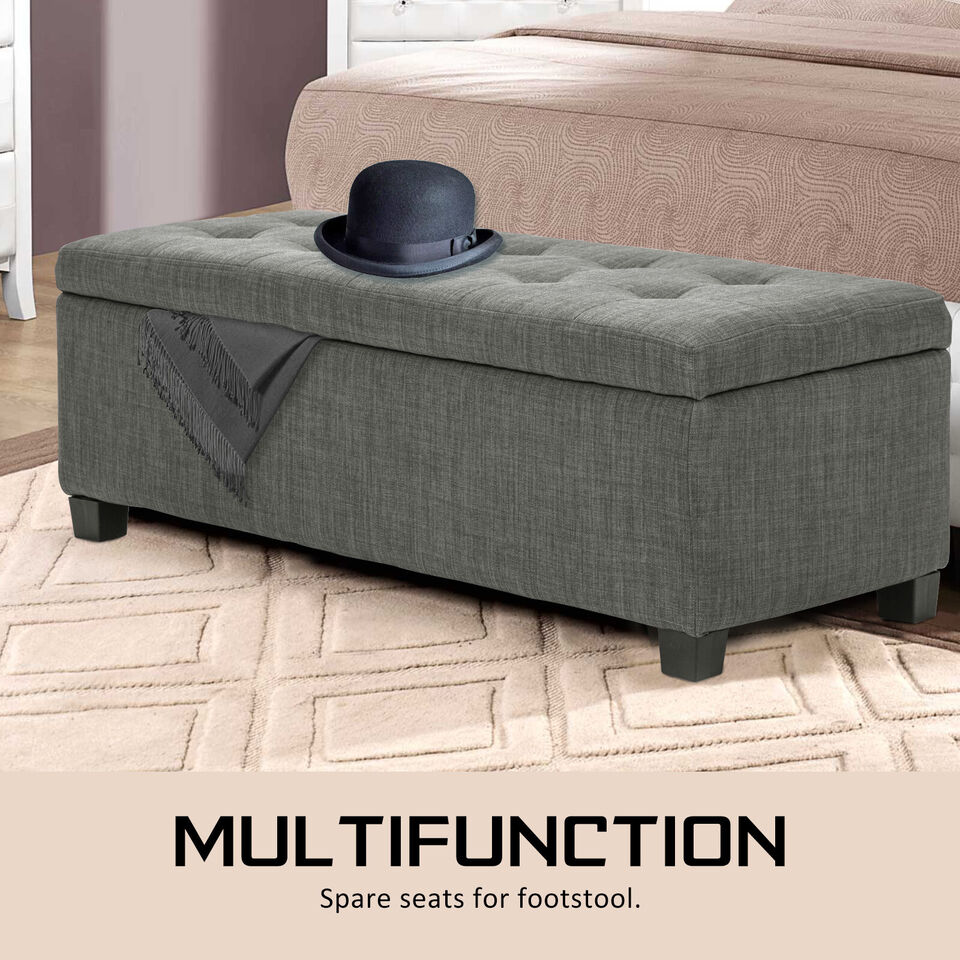 Grey Storage Ottoman