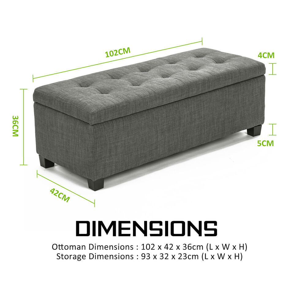 Grey Storage Ottoman