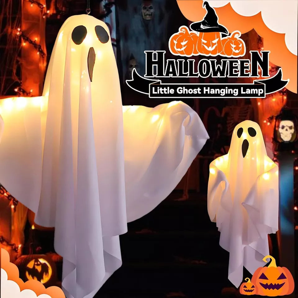 2PCS Halloween LED Glowing Hanging Ghost Light