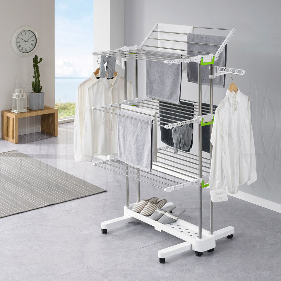 Premium Large Foldable Rolling Clothes Rack