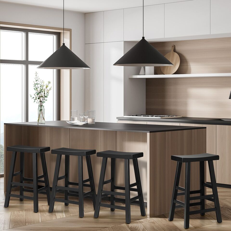 4X Wooden Bar Stools