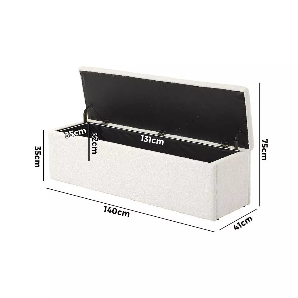 White Storage Ottoman