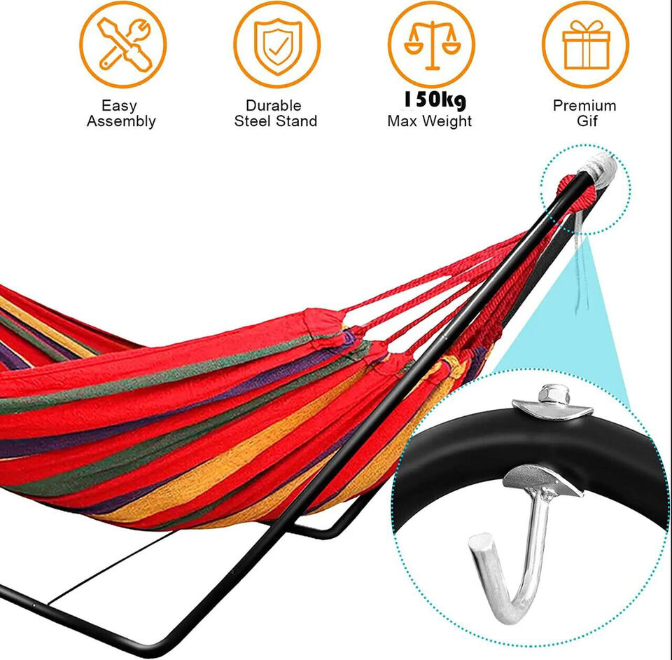 2-Person Hammock with Metal Rack