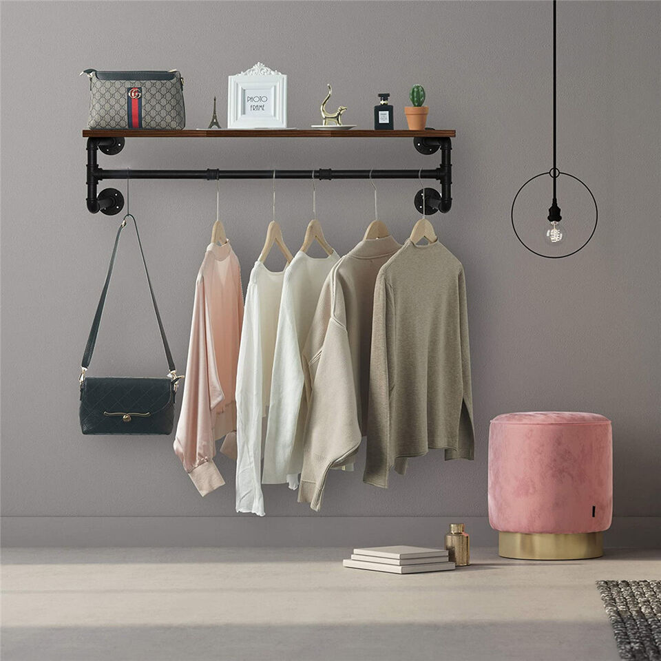 2-Pipe Super Sturdy Garment Rack with Top Shelf