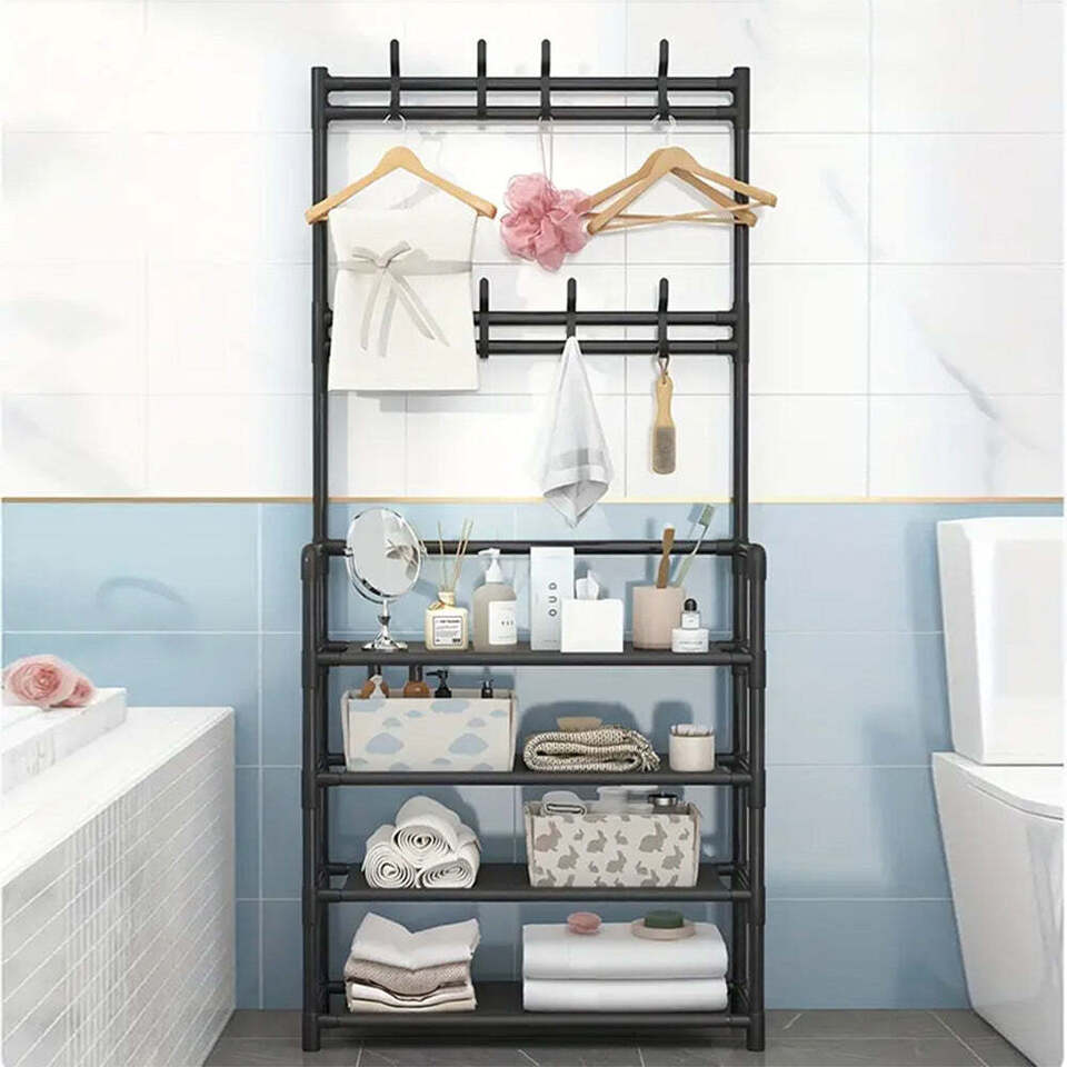 4-Tier 3-in-1 Coat Hanger and Shoe Rack