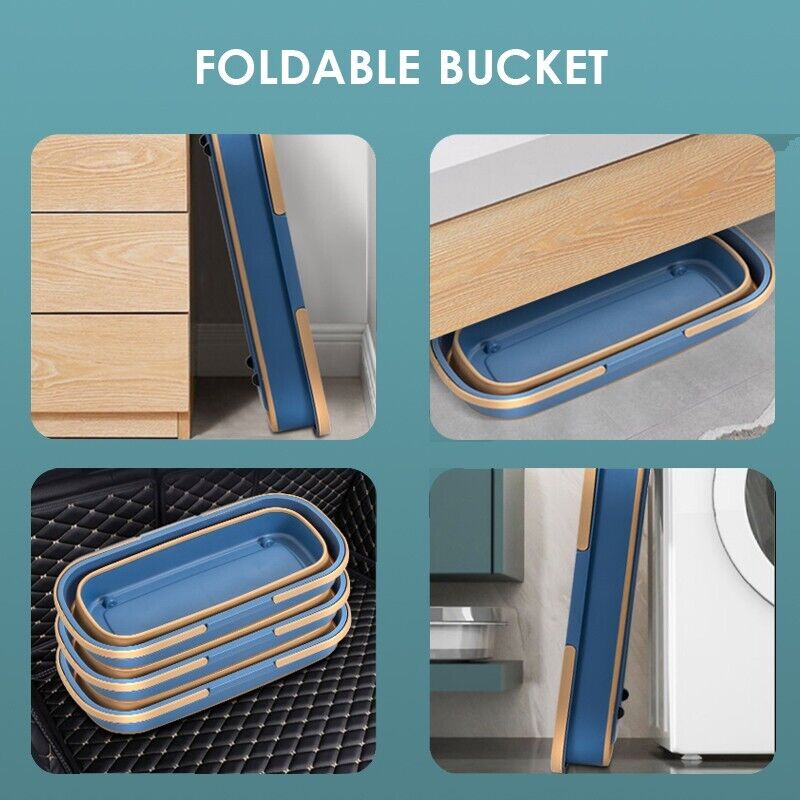 42CM 360° Rotating Wet Cleaning Mop + Foldable Bucket