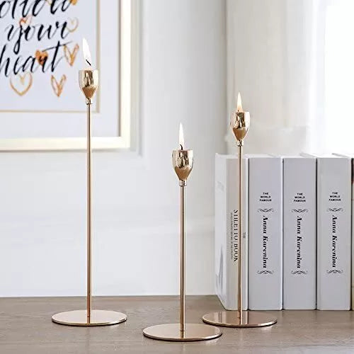 3PCS Gold Candle Holder